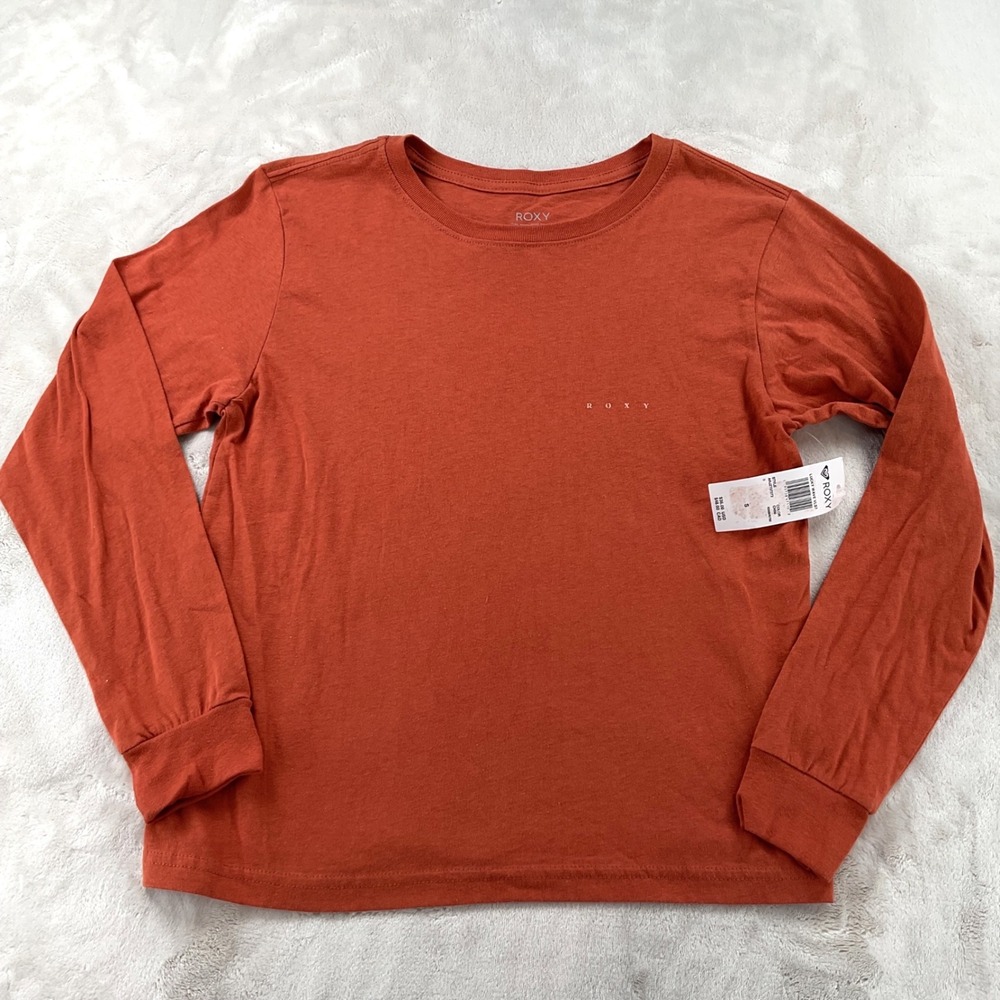 Roxy Lucky Wave Long Sleeve Graphic T-Shirt Rust Orange ARJZT07273 Womens Small